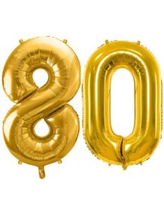 80 år balloner - 86 cm guld