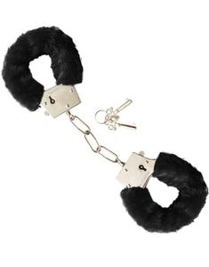 Håndjern med Sort Plysbetræk