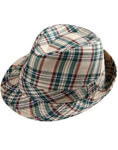 Tartanmønstret Beige Fedorahat