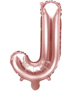 Bogstav J - Rosenguldfarvet 35 cm Folieballon