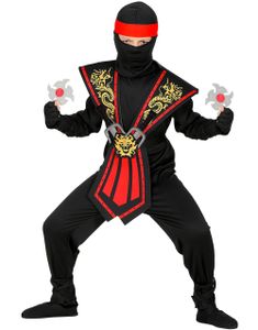 Komplett Ninjakostyme til Barn - Rød Versjon