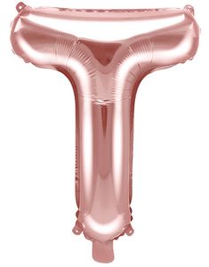 Bogstav T - Rosenguldfarvet 35 cm Folieballon