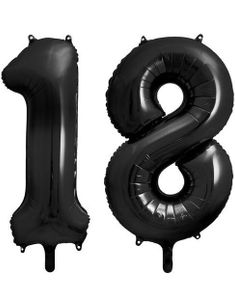 18 år balloner - 35 cm sort