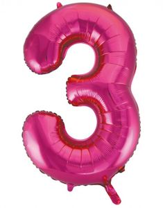 Tallet 3 - Pink JUMBO Folieballon 86 cm