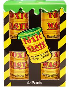 4-Pack Toxic Waste Hazardously Sour Sukkertøy