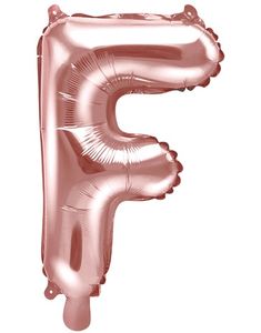 Bogstav F - Rosenguldfarvet 5 cm Folieballon