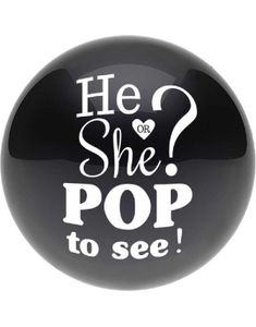 He or She? Pop to see! - 60 cm Ballong med Konfetti til Gender Reveal