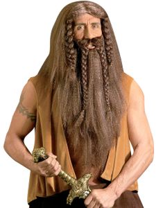 Barbaren - Brun Lang Paryk, Skæg og Overskæg