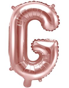 Bogstav G - Rosenguldfarvet 35 cm Folieballon