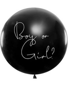 Sort Boy or Girl? Ballon med Blå Konfetti 1 meter