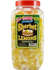 DATO PRODUKT - 3 kg Barnetts Sherbet Lemons - Kæmpestor Æske med Citronsorbet-Slik (31.01.2026)