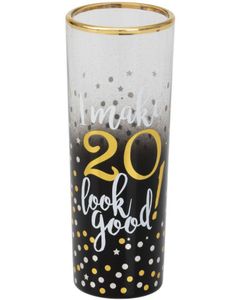 20År - Flott Shotglass med Gull og Stjerner