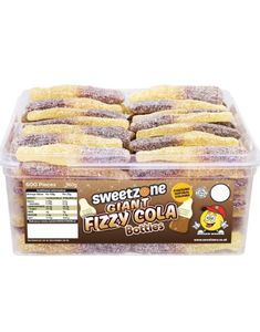 70 stk Sweetzone Giant Fizzy Cola Bottles - Boks med Store Sure Colaflasker