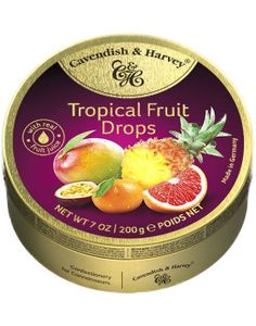 Cavendish & Harvey Tropical - Sukkertøy med Tropiske Smaker i Metallboks 200g