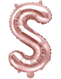 Bogstav S - Rosenguldfarvet 35 cm Folieballon