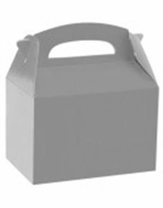 1 stk. Party Æske 18x15x10 cm - Sølvfarvet