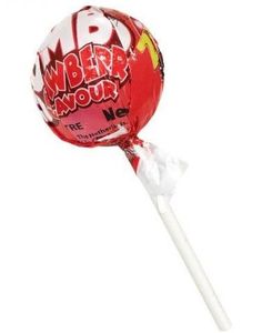 Zed Jumbo Pop Strawberry - Jawbreaker Kjærlighet på Pinne med Tyggiskjerne