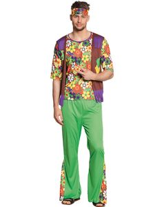 Farverigt Woodstock Hippie Herrekostume