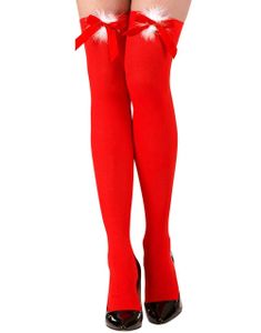 Miss Santa Babe - Røde Strømper med Pynt