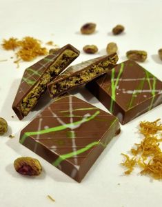 5-pak á 20 gram Sweet Gate Håndlavet Dubai Chokoladebid med Pistacie