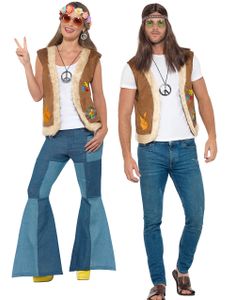 Brun Hippievest med Imiteret Pels