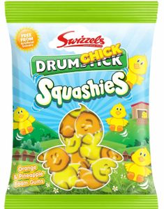 Swizzel Drumchick Squashies med Smak av Appelsin og Ananas 160 gram