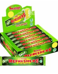 60 stk Swizzels Refreshers Chew Bar med Sur Æblesmag