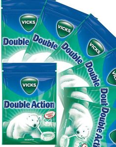 20 stk Vicks Double Action - Sukkerfri Halspastiller med Eukalyptus og Mentol - Hel Eske 1,44 kg