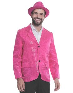 Neon Rosa Blazer med Paljetter - Onesize M/L