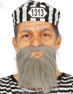 Hvid og Sort Fangehue med Skilt