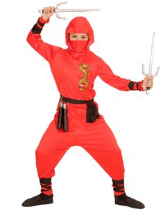 Rødt Ninja Børnekostume