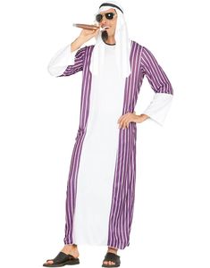 Hvidt og Lilla Sheik kostume til Mand
