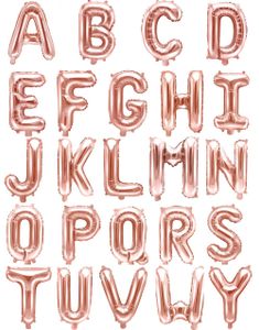 Rose Gullfarget Bokstavballonger A-Z - 35 cm 