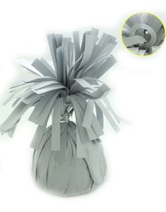 Ballonvægt i Folie med Fastsæting  - Hvid