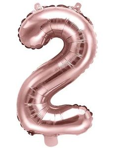 Tallet 2 - Rosenguldfarvet JUMBO Folieballon 86 cm