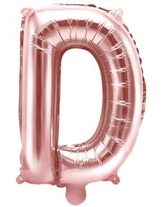 Bogstav D - Rosenguldfarvet 35 cm Folieballon