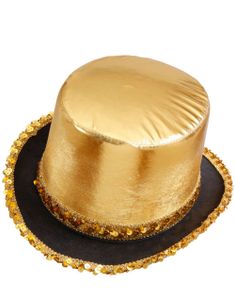 Skinnende Tophat med Pailletter- Guld