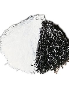 1 stk Tofarvet Hvid og Sort Pom Pom