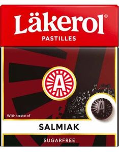 1 stk Läkerol Sukkerfri Salmiak / Sukkerfrie pastiller med Salmiakk smag 25 gram