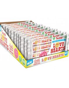 12 stk. 4-Pakker med Swizzels Love Hearts - Hel Kasse 1,26 kg