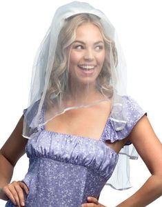 Hårkam med Hvidt Bryllupslør i Tyll