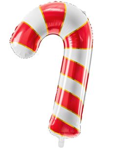 Rød Sukkertøystang / Candy Cane Folieballong 50x82 cm