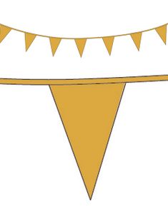 10 Meter Banner med Guldfarvede Vimpel Flag