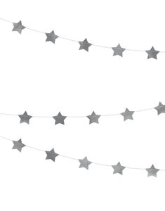 Sølvfarget Banner med Stjerner 360 cm