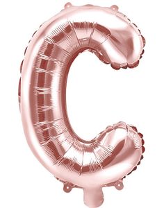 Bogstav C - Rosenguldfarvet 35 cm Folieballon