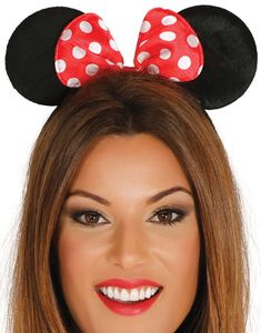 Sorte Minnie Mouse inspirerede Ører med Sløjfe