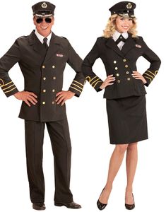 Par Kostume - Sort Marineofficer