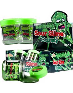 9 stk Extreme Sour Inferno Candy Slime - Supersurt Godterislim - Hel Eske 900 gram