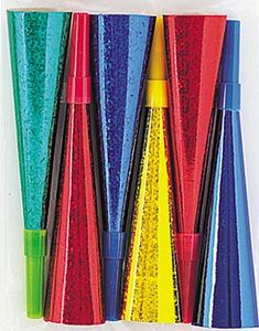 6 stk Glitrende Tudehorn i Assorterede Farver