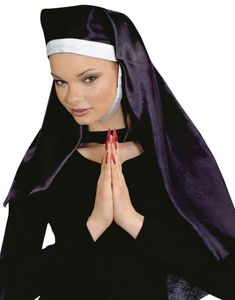 Sort Nonne Hat med Slør